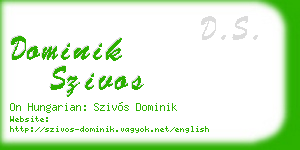dominik szivos business card