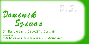 dominik szivos business card
